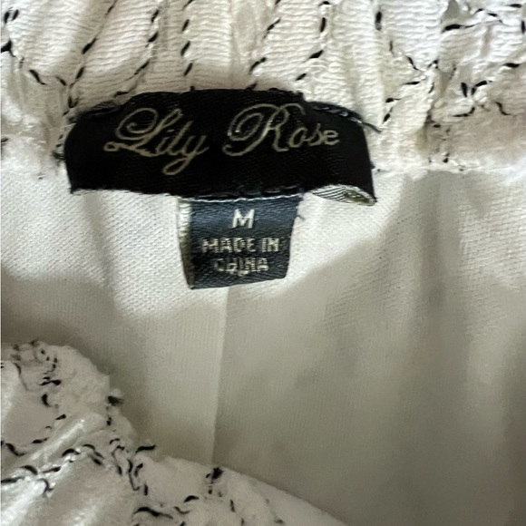 Lily Rose adorable white lace dress with liner and Pom poms, size M,27” long - Picture 3 of 8